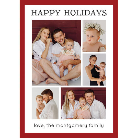 Colorful Bordered Holiday Photo Cards